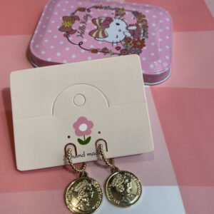 European style retro gold Queen of England portrait coin earrings
