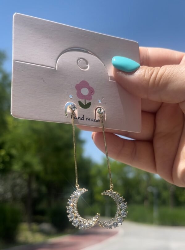 Athenian designer diamond moon goddess earrings