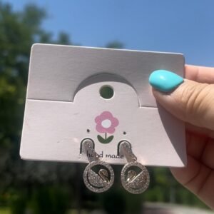 Austrian crystal round platinum beloved swan earrings
